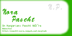 nora pascht business card